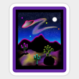 UFO Desert Party Sticker